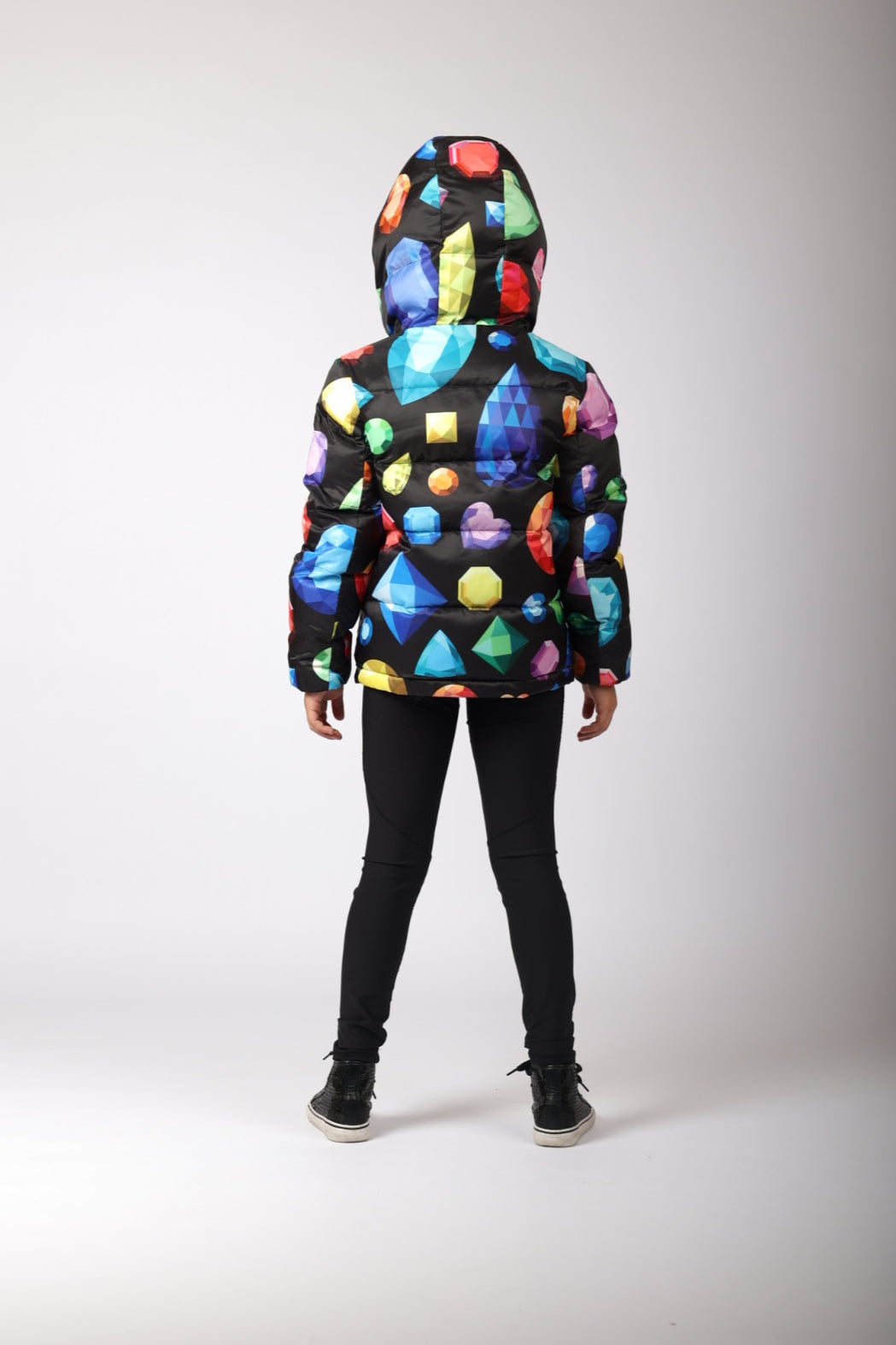 Gems Print Kids Hooded Coat